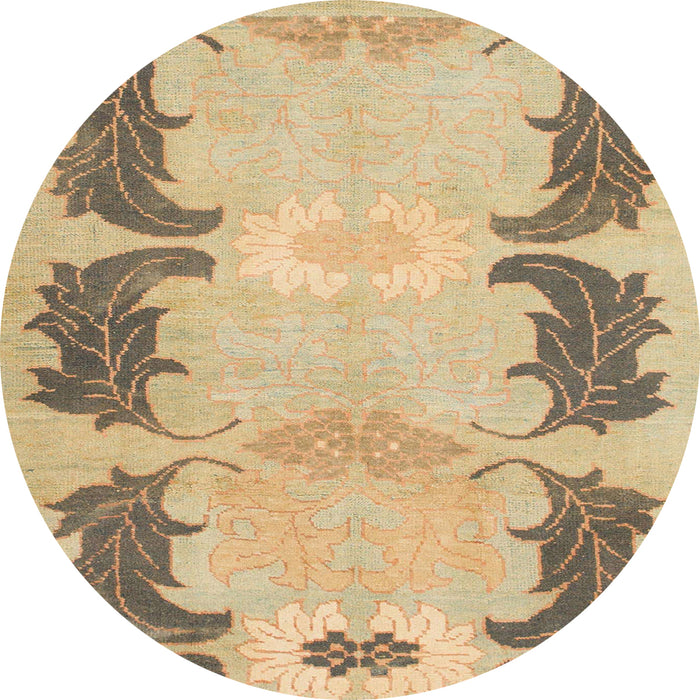 Round Machine Washable Abstract Bronze Brown Rug, wshabs1033