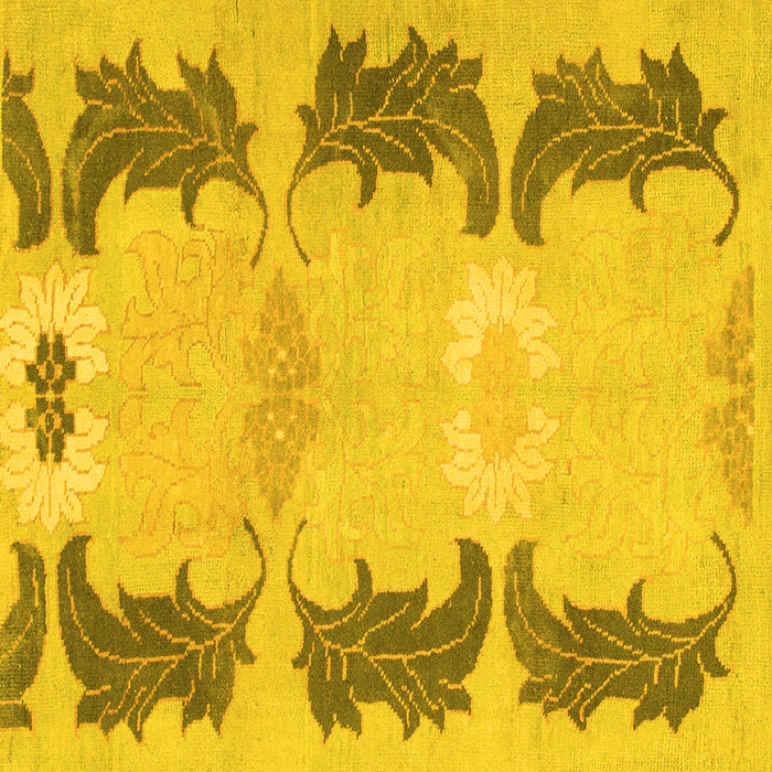 Square Machine Washable Abstract Yellow Modern Rug, wshabs1033yw