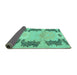 Sideview of Abstract Turquoise Modern Rug, abs1033turq