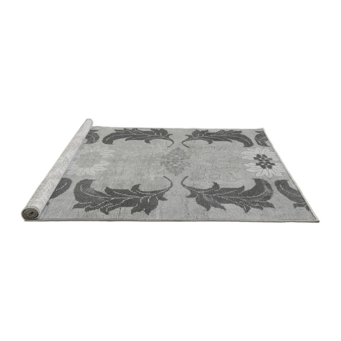 Sideview of Machine Washable Abstract Gray Modern Rug, wshabs1033gry