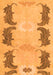 Machine Washable Abstract Orange Modern Area Rugs, wshabs1033org