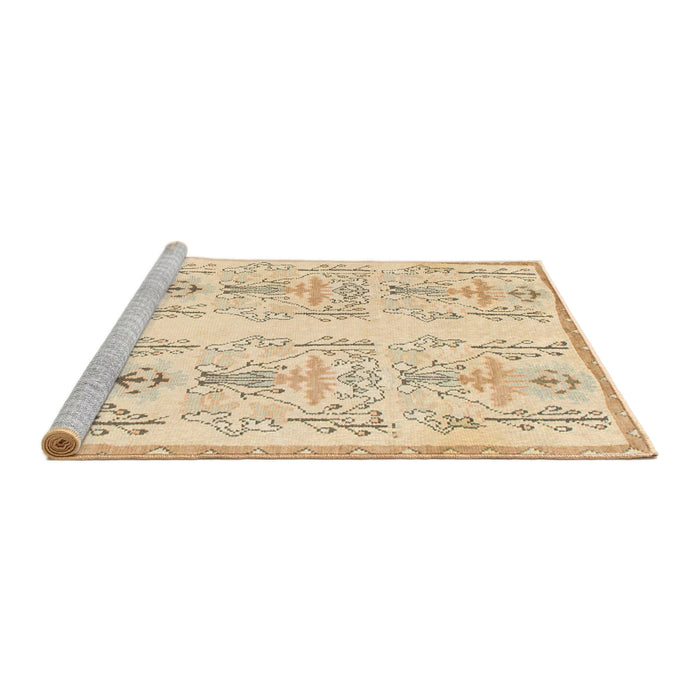 Sideview of Machine Washable Abstract Khaki Gold Rug, wshabs1034