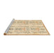 Sideview of Machine Washable Abstract Khaki Gold Rug, wshabs1034