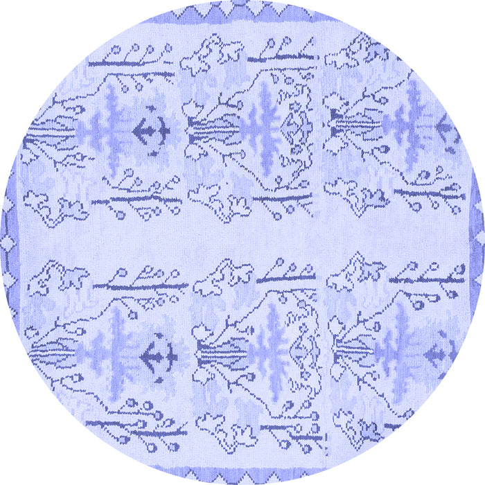 Round Machine Washable Abstract Blue Modern Rug, wshabs1034blu