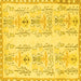 Square Machine Washable Abstract Yellow Modern Rug, wshabs1034yw