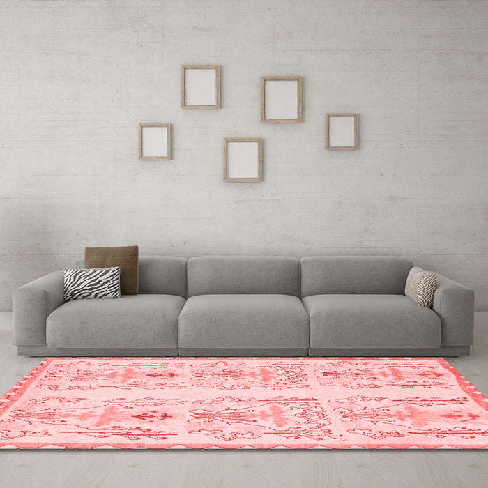 Modern Red Washable Rugs