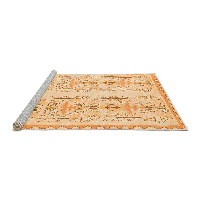 Sideview of Machine Washable Abstract Orange Modern Area Rugs, wshabs1034org
