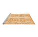 Sideview of Machine Washable Abstract Orange Modern Area Rugs, wshabs1034org