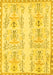 Machine Washable Abstract Yellow Modern Rug, wshabs1034yw