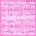 Square Abstract Pink Modern Rug, abs1034pnk