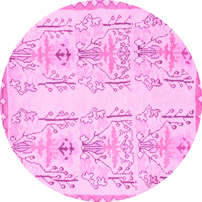 Round Abstract Pink Modern Rug, abs1034pnk