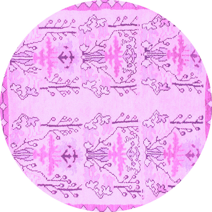 Round Abstract Purple Modern Rug, abs1034pur