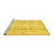 Sideview of Machine Washable Abstract Yellow Modern Rug, wshabs1034yw