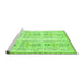 Sideview of Machine Washable Abstract Green Modern Area Rugs, wshabs1034grn