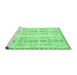 Sideview of Machine Washable Abstract Emerald Green Modern Area Rugs, wshabs1034emgrn