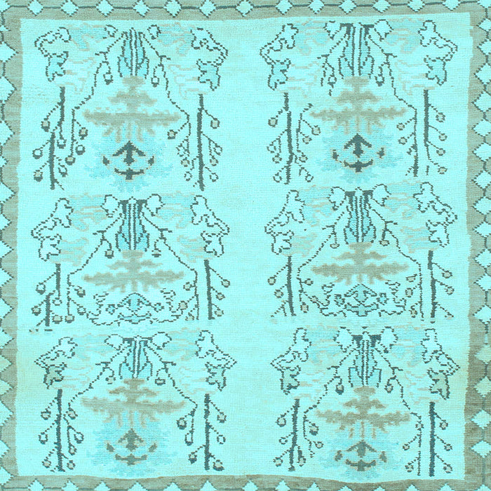 Square Abstract Light Blue Modern Rug, abs1034lblu