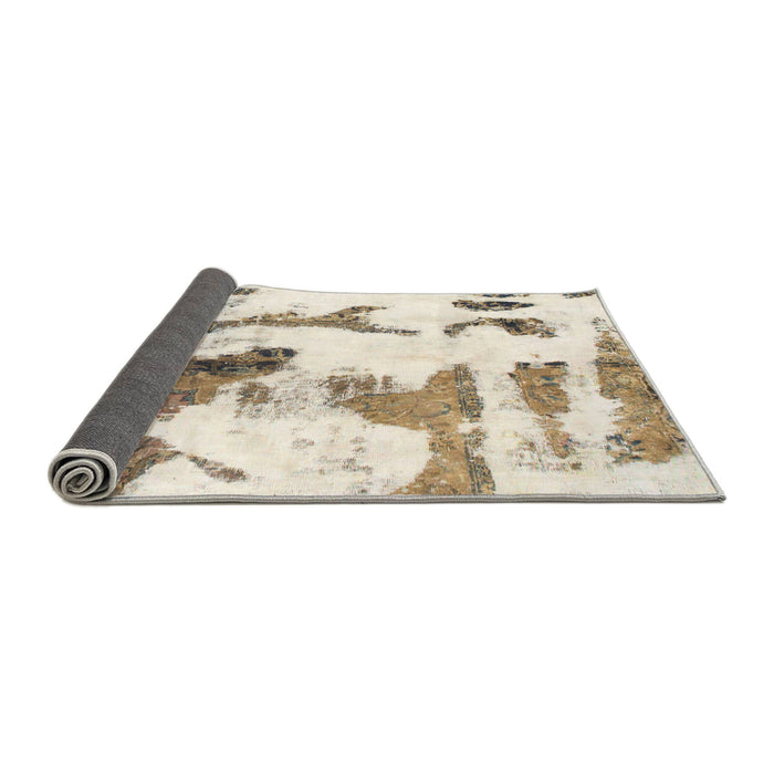 Sideview of Abstract Gold Modern Rug, abs1035