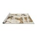 Sideview of Machine Washable Abstract Gold Rug, wshabs1035