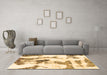 Machine Washable Abstract Brown Modern Rug in a Living Room,, wshabs1035brn
