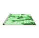 Sideview of Machine Washable Abstract Emerald Green Modern Area Rugs, wshabs1035emgrn