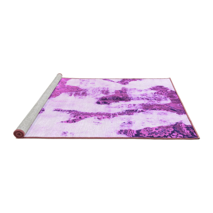 Sideview of Machine Washable Abstract Purple Modern Area Rugs, wshabs1035pur