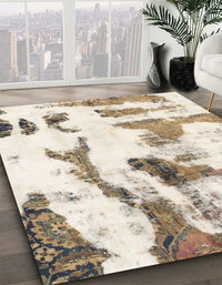 Abstract Gold Modern Rug, abs1035