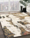 Machine Washable Abstract Gold Rug in a Family Room, wshabs1035