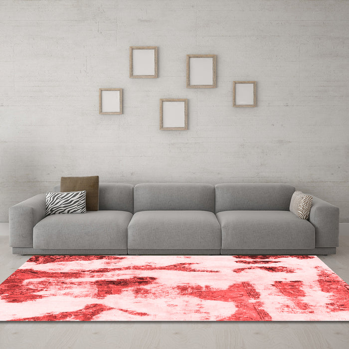 Modern Red Washable Rugs