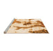 Sideview of Machine Washable Abstract Orange Modern Area Rugs, wshabs1035org