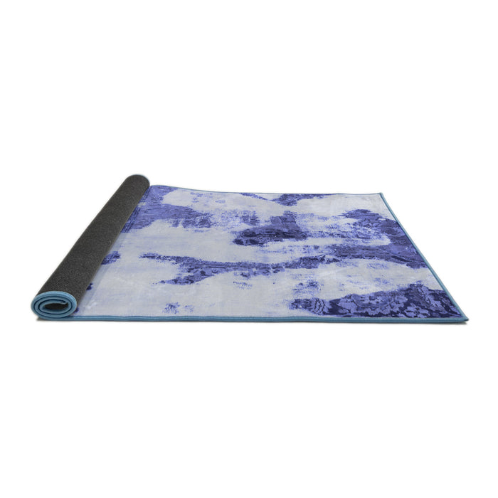 Sideview of Abstract Blue Modern Rug, abs1035blu