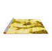 Sideview of Machine Washable Abstract Yellow Modern Rug, wshabs1035yw