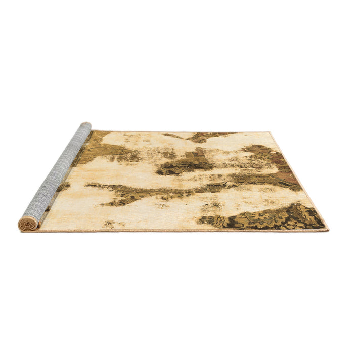 Sideview of Machine Washable Abstract Brown Modern Rug, wshabs1035brn