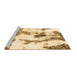 Sideview of Machine Washable Abstract Brown Modern Rug, wshabs1035brn