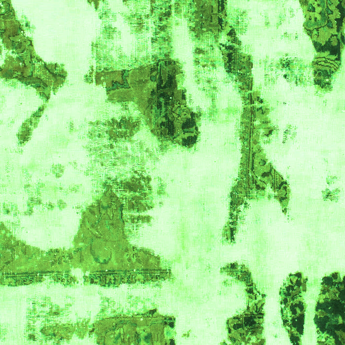 Machine Washable Abstract Green Modern Area Rugs, wshabs1035grn