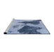 Sideview of Machine Washable Abstract Azure Blue Rug, wshabs1036