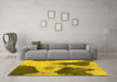 Machine Washable Persian Yellow Bohemian Rug in a Living Room, wshabs1036yw