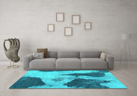 Machine Washable Persian Turquoise Bohemian Rug, wshabs1036turq