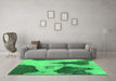 Machine Washable Persian Green Bohemian Area Rugs in a Living Room,, wshabs1036grn