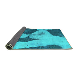 Sideview of Persian Turquoise Bohemian Rug, abs1036turq