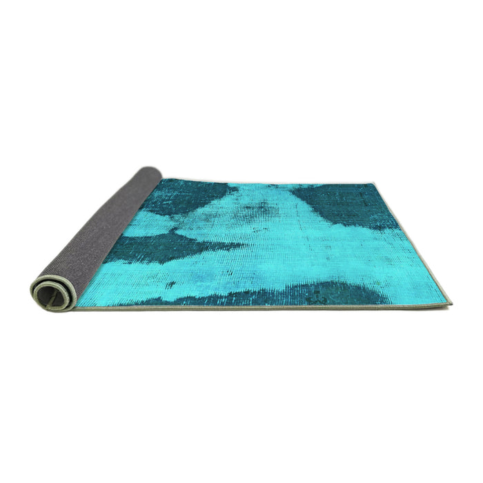 Sideview of Persian Turquoise Bohemian Rug, abs1036turq