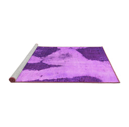 Sideview of Machine Washable Persian Pink Bohemian Rug, wshabs1036pnk