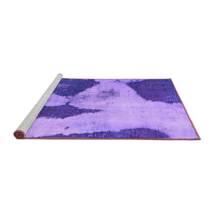 Sideview of Machine Washable Persian Purple Bohemian Area Rugs, wshabs1036pur