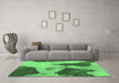 Machine Washable Persian Emerald Green Bohemian Area Rugs in a Living Room,, wshabs1036emgrn