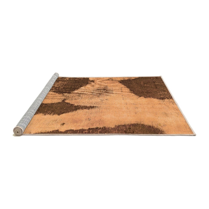 Sideview of Machine Washable Persian Orange Bohemian Area Rugs, wshabs1036org