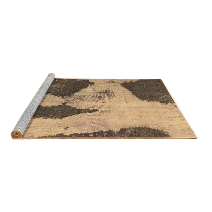 Sideview of Machine Washable Persian Brown Bohemian Rug, wshabs1036brn