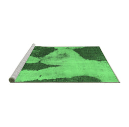 Sideview of Machine Washable Persian Emerald Green Bohemian Area Rugs, wshabs1036emgrn