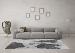 Machine Washable Persian Gray Bohemian Rug in a Living Room,, wshabs1036gry