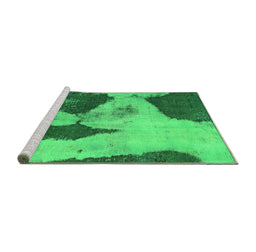 Sideview of Machine Washable Persian Green Bohemian Area Rugs, wshabs1036grn