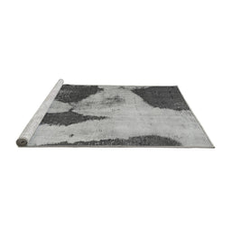 Sideview of Machine Washable Persian Gray Bohemian Rug, wshabs1036gry