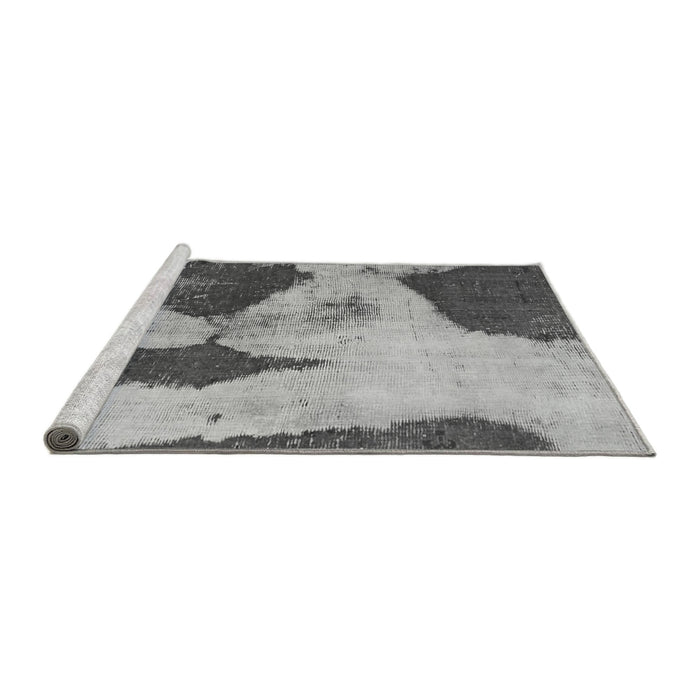 Sideview of Machine Washable Persian Gray Bohemian Rug, wshabs1036gry